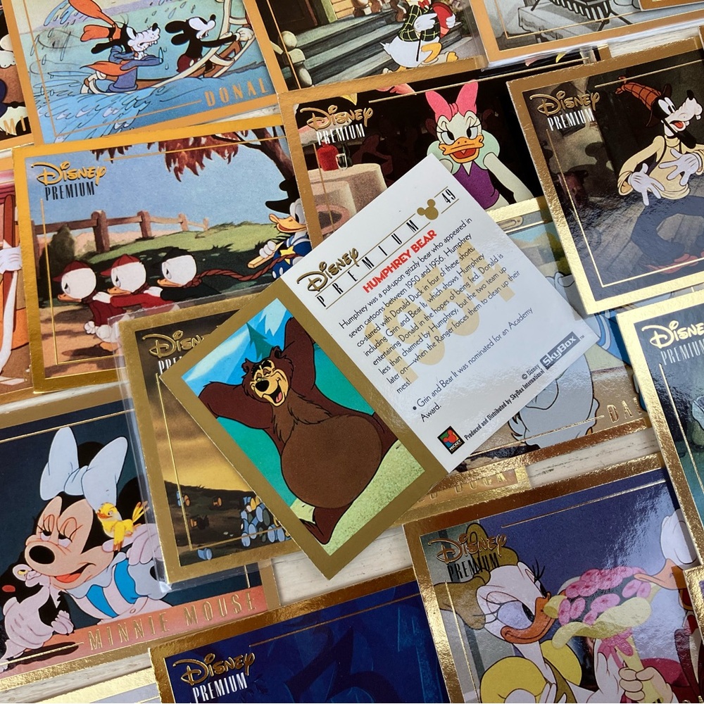 Disney Premium Gold and Blue Trading Cards